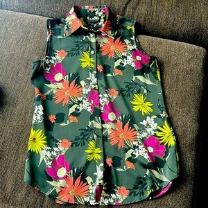 floral shirt banana republic xs